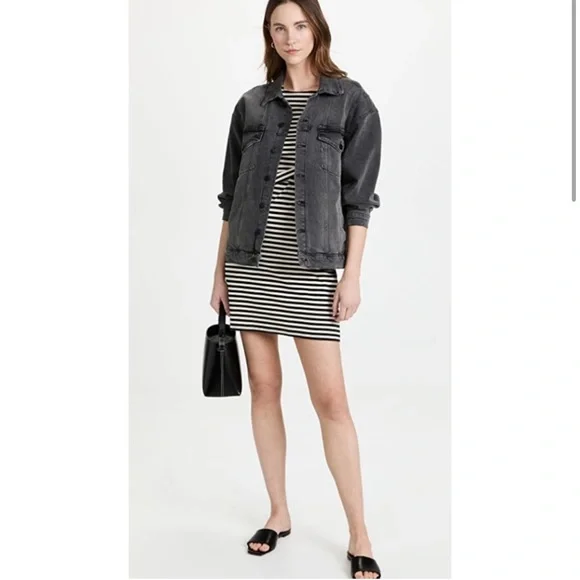 THEORY Clinton Stripe Sleeveless Twist-Front Dress Pima Cotton Size Small Petite - Picture 16 of 16